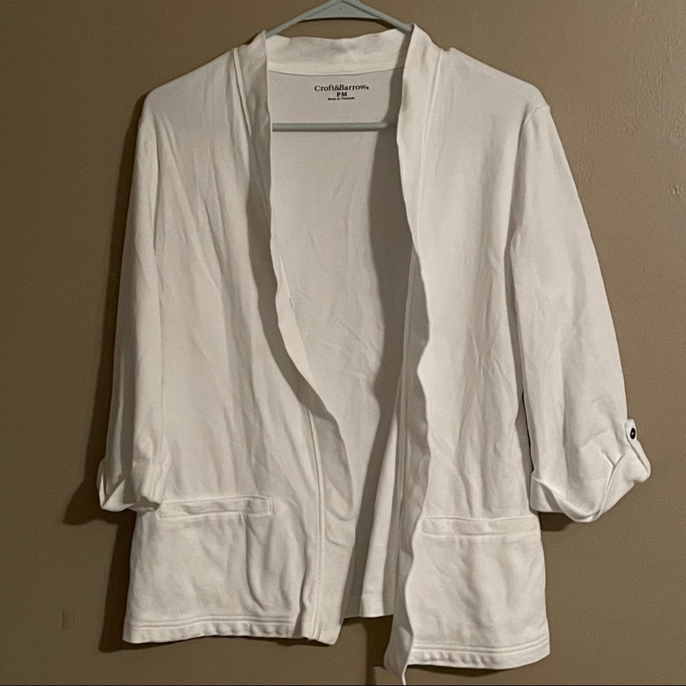 Med White Cardigan from Croft and Barrow